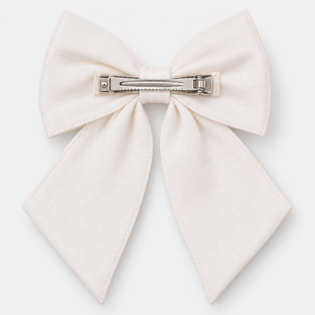 Florence Embroidered Floral Bow Hair Clip