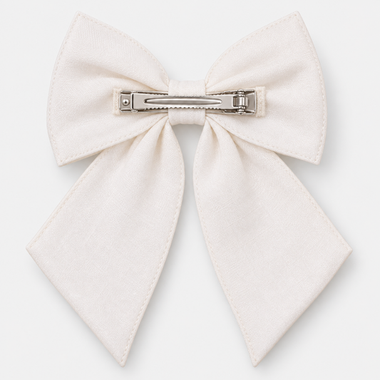 Florence Embroidered Floral Bow Hair Clip